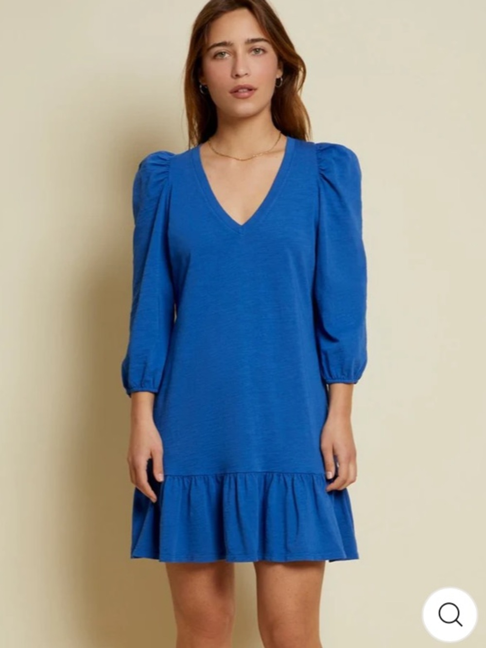 Nation LTD Cotton Mini Dress in Workman Blue size small minimalist